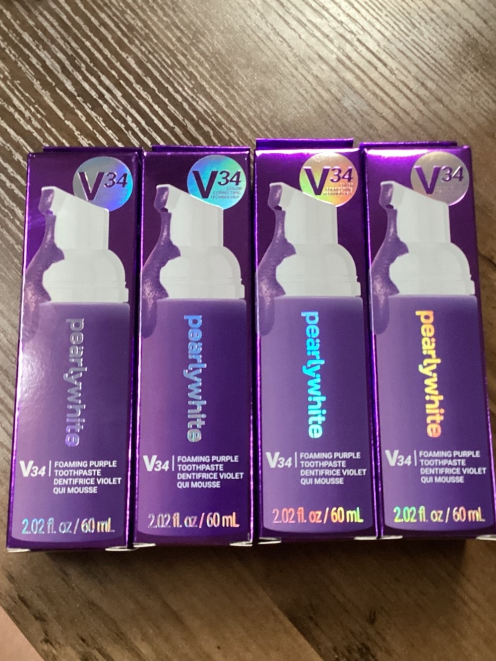 V34 Pearly White Foaming Purple Toothpaste 60 ml NEW